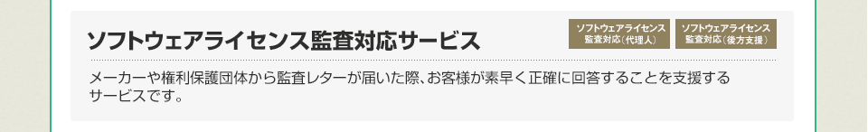 ソフトウェアライセンス監査対応サービス