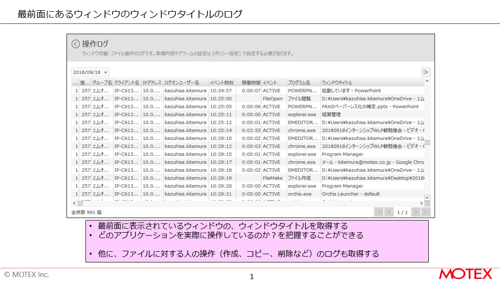 PCWindowタイトルのログ