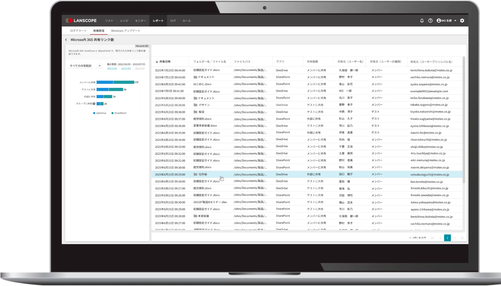 監査ログを2年間長期保存
