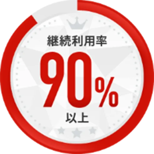 継続利用率90%以上