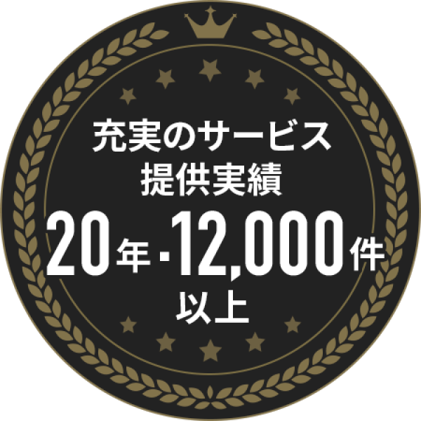 充実のサービス提供実績20年・12,000件以上