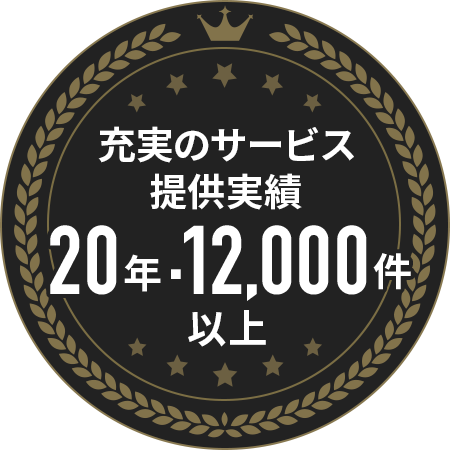 充実のサービス提供実績 20年12,000件以上