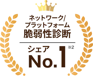 ネットワーク／プラットフォーム脆弱性診断シェアNo.1 ※2