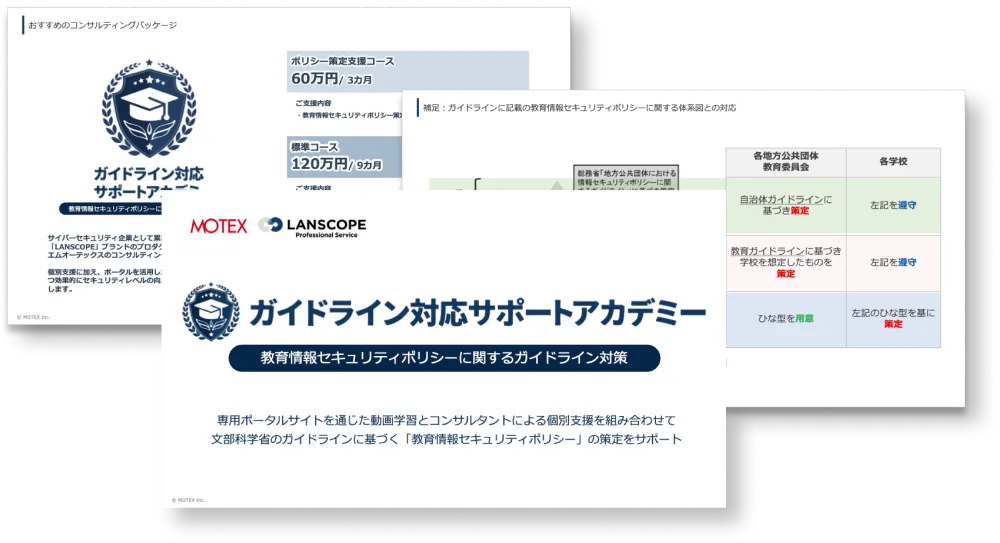 【３分でわかる！】ガイドライン対応サポートアカデミー 〜教育情報セキュリティポリシーに関するガイドライン対策パッケージ〜