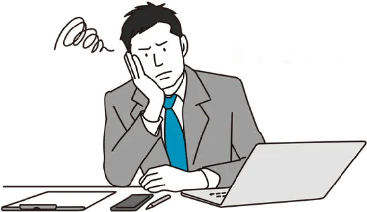 困惑した表情の男性