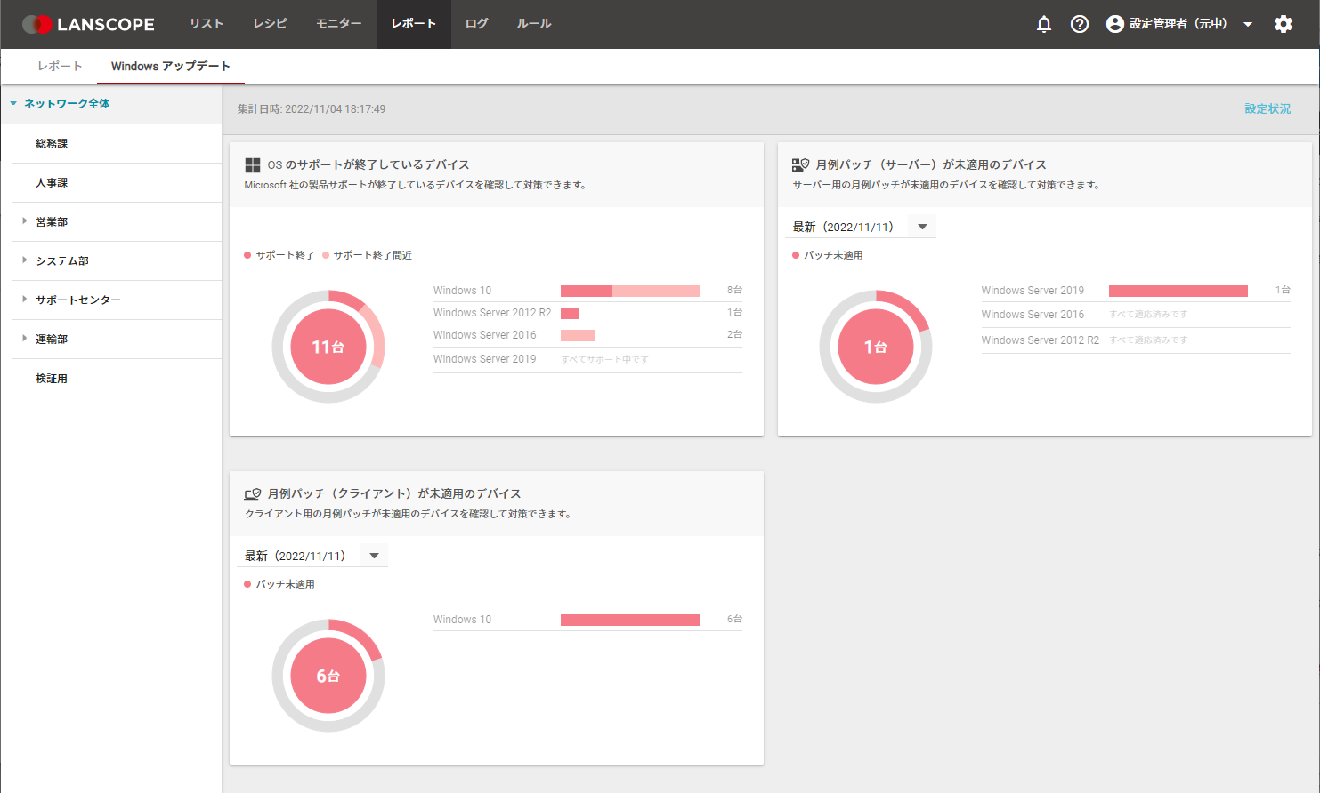 端末別活用レポート画面（クリックで拡大）